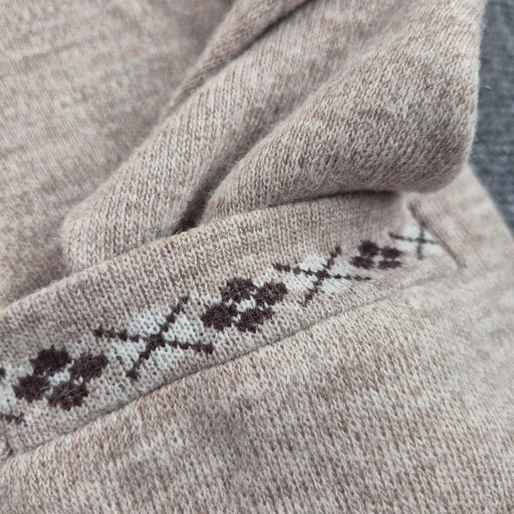 Vintage Pat Boone by Revere Cardigan Sweater Tan Argyle Trim Orlon Men Medium - Picture 2 of 8